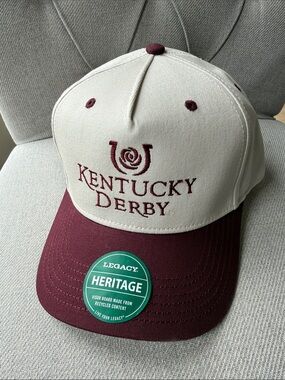 Legacy Kentucky Derby Two-Tone Beige and Maroon Baseball Cap